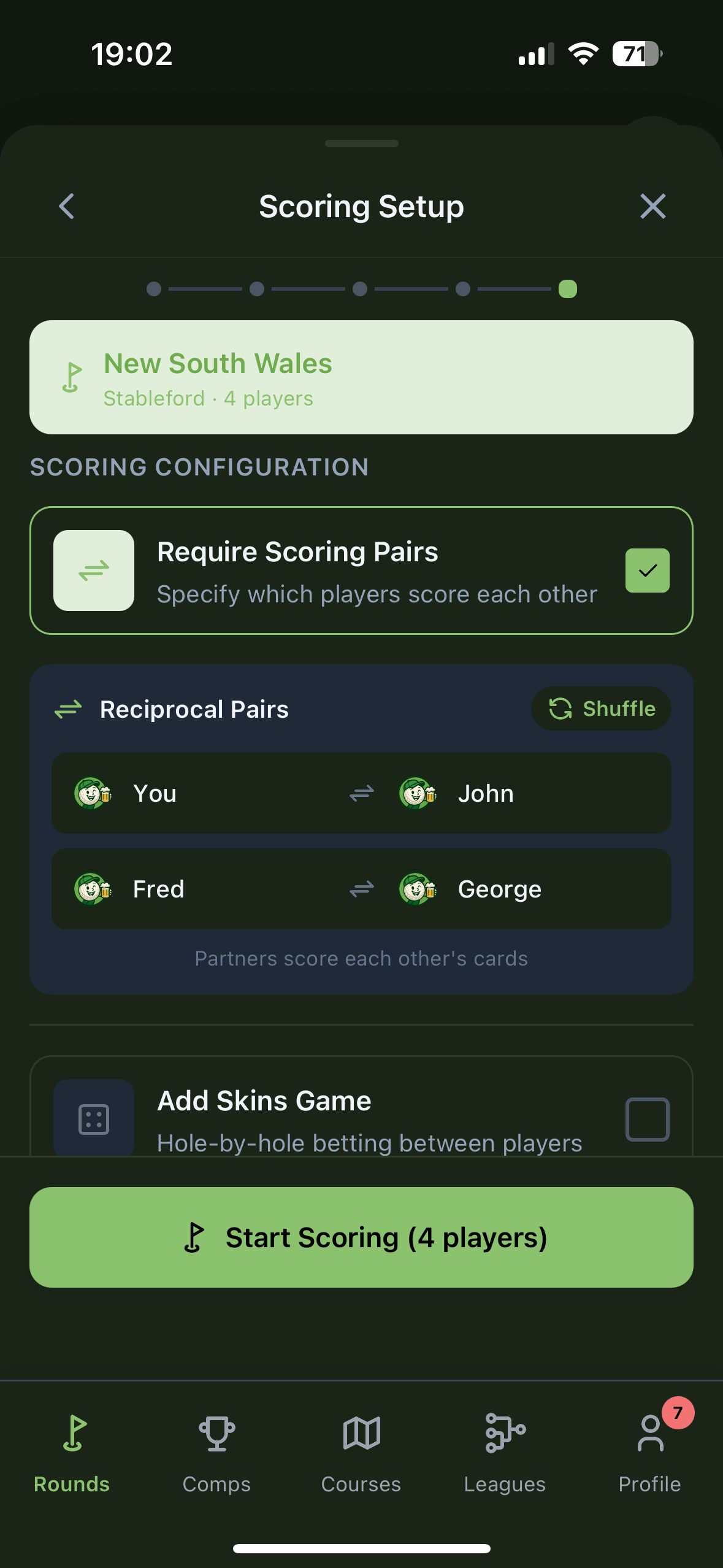 Scoring Pairs screenshot